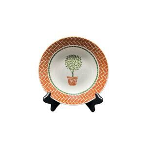 Pier1 Angleterre 7.5" Soup Bowl Featuring Topiary and Bricks